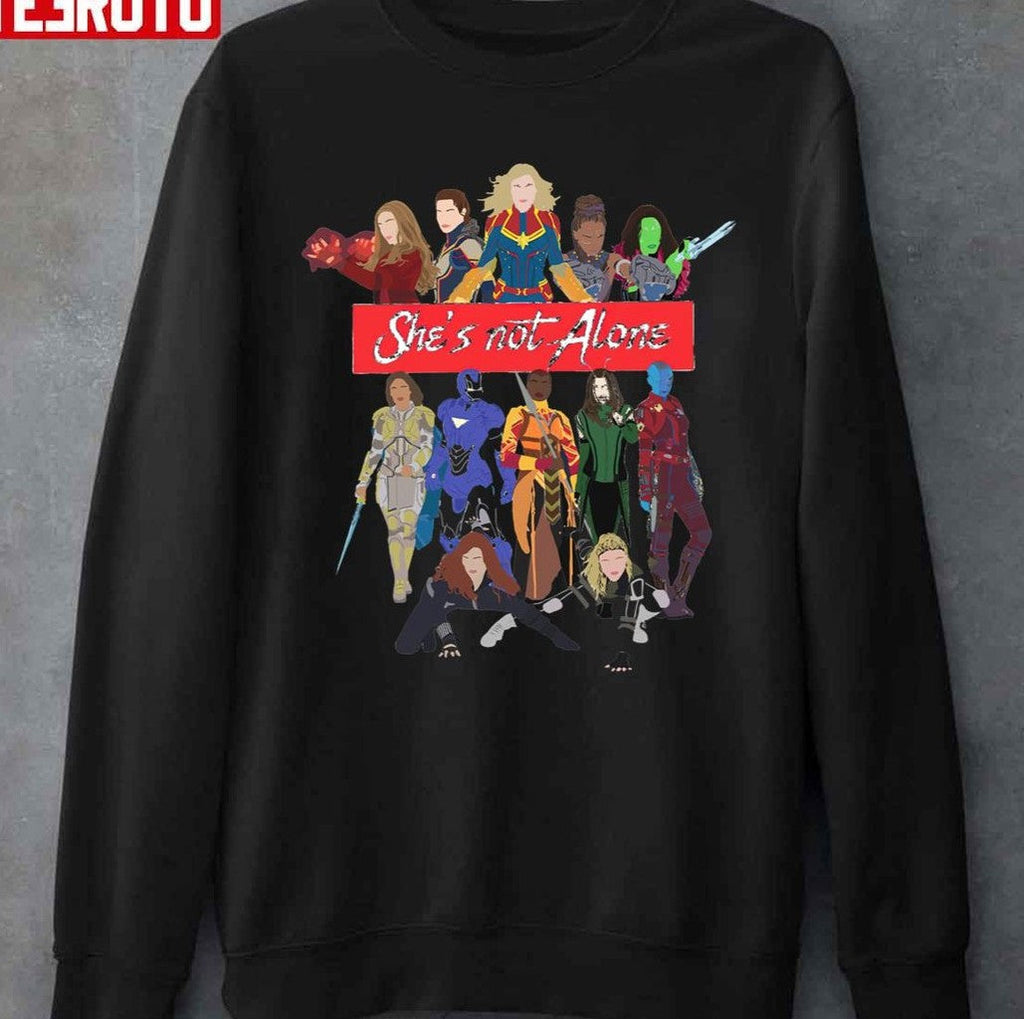 She is Not Alone Superhero Female Avengers Unisex T-Shirt