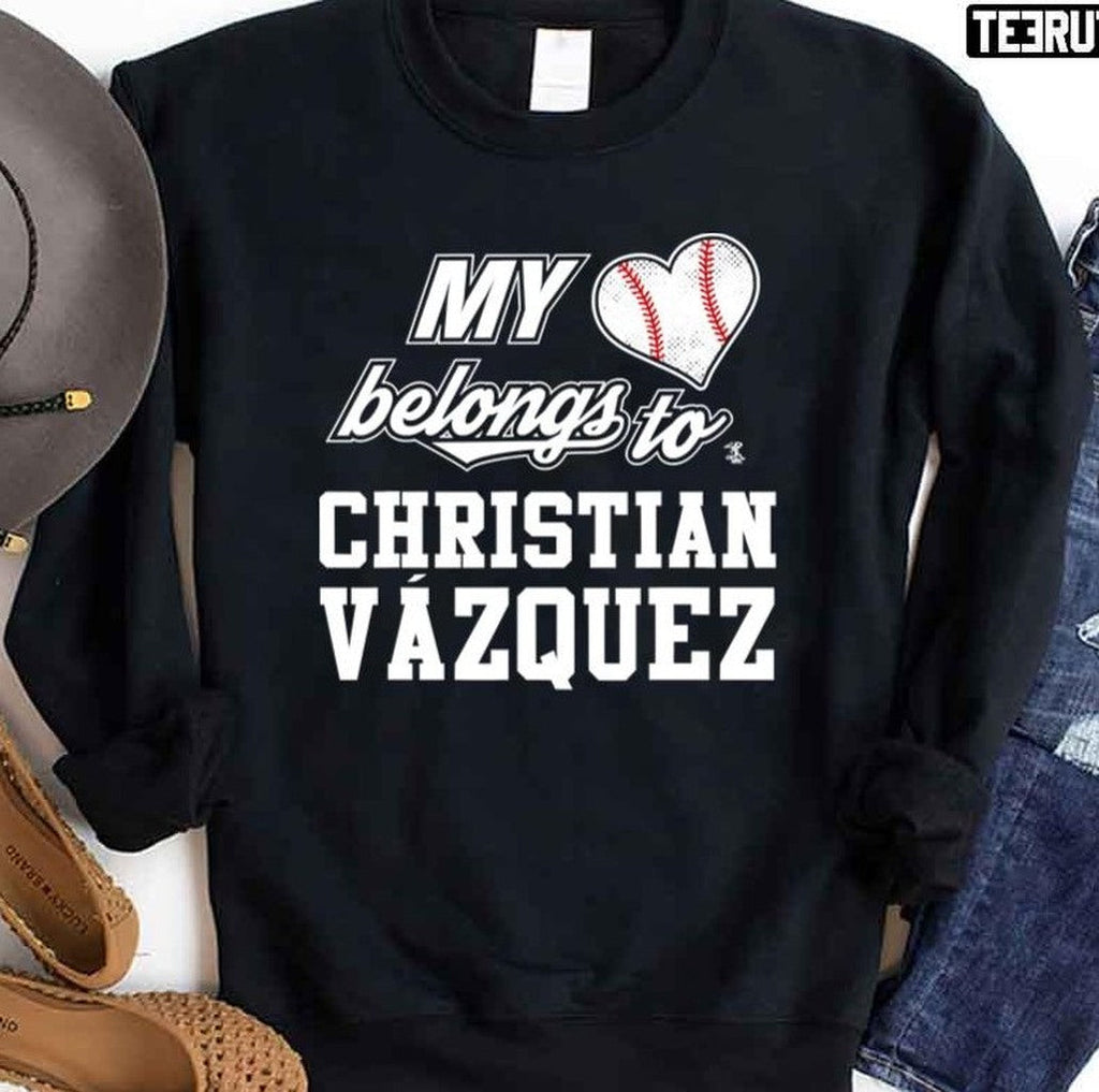 My Heart Belongs To Christian Vazquez Gameday Jesus Christ Unisex Hoodie