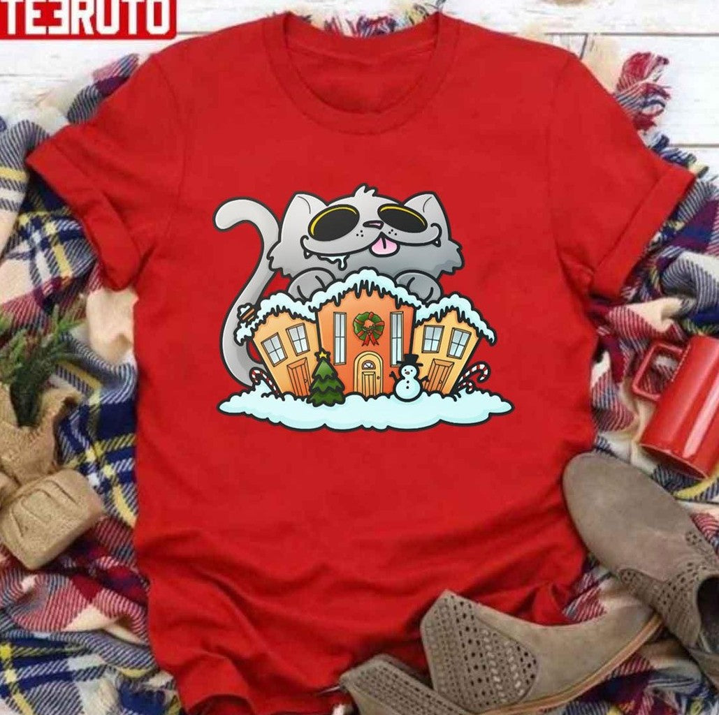 Snowman Christmas Yule Cat Unisex Sweatshirt