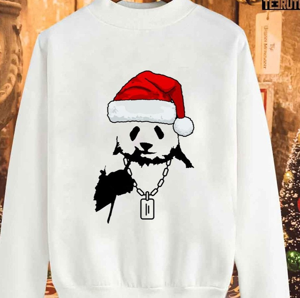 Panda Santa Funny Christmas 2023 Unisex Sweatshirt