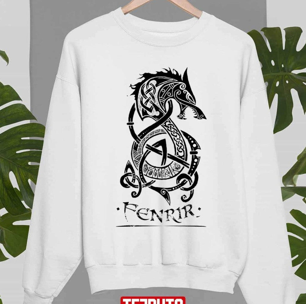Black Fenrir Wolf Icon Unisex Sweatshirt