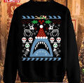Santa Jaws Ugly Chritstmas Sweater Pattern Unisex Sweatshirt