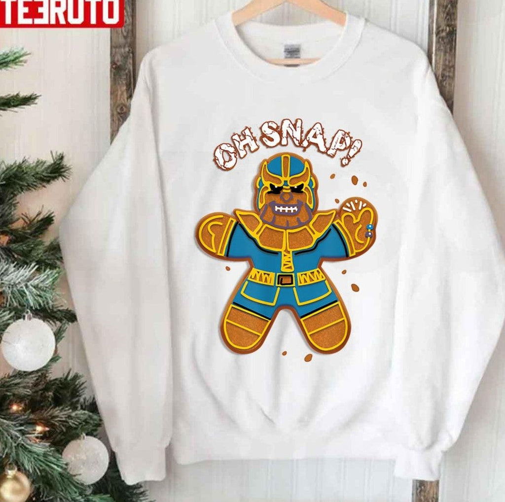 Thano Gingerbread Oh Snap Funny Christmas Art Unisex Sweatshirt