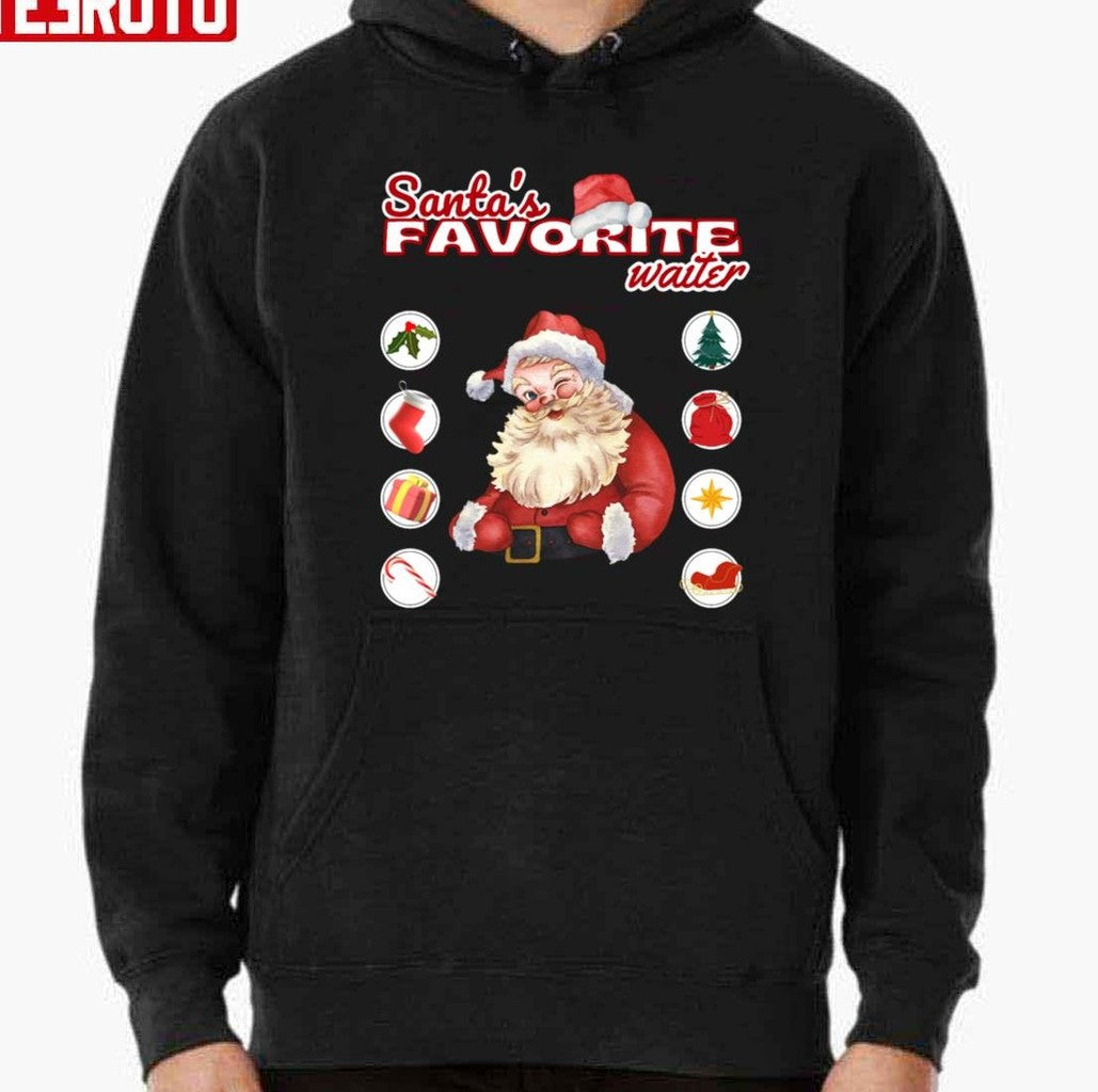 Santa's Favorite Waiter Merry Christmas Happy Holidays Unisex T-Shirt