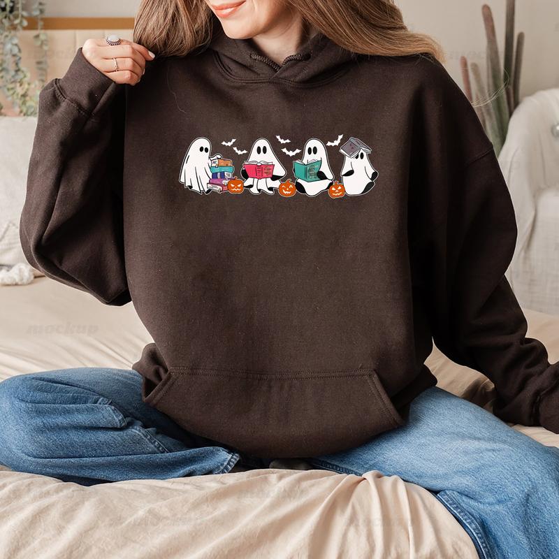 Bookish Ghost Halloween Sweatshirt Hoodie Tshirt, Halloween 2024 Gifts