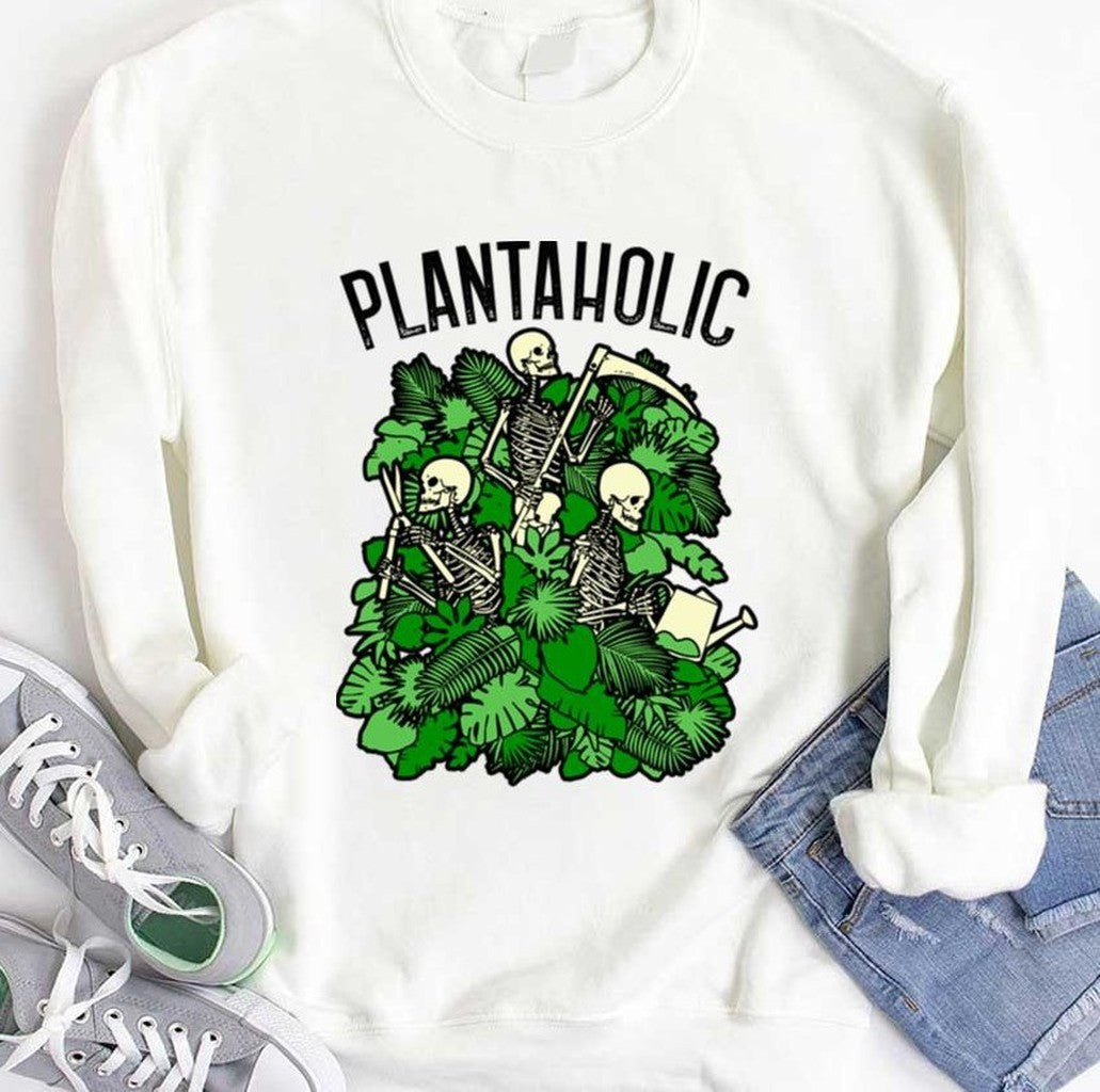 Plantaholic Funny Gardening Plant Lover Skeleton Gardener Unisex T-Shirt Unisex T-Shirt