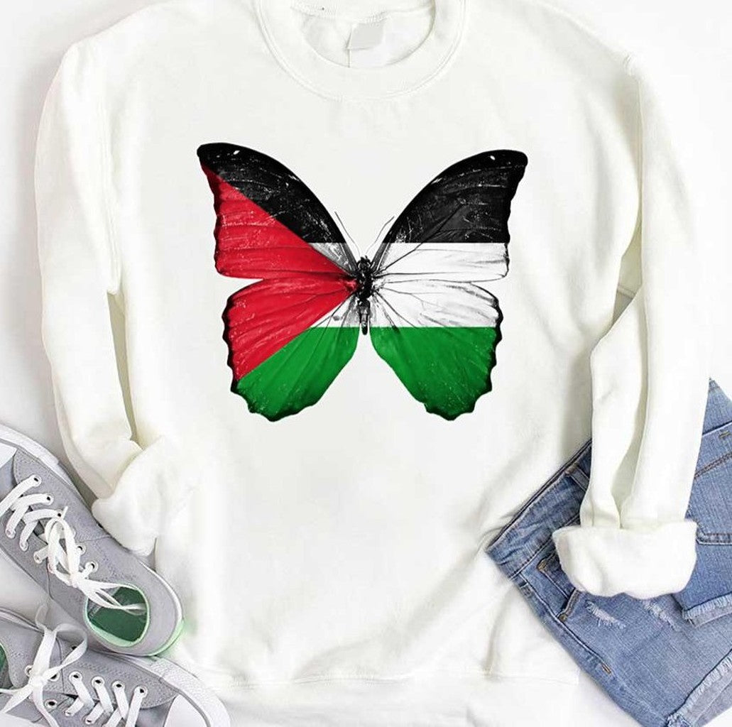 Palestine Flag Butterfly Unisex T-Shirt