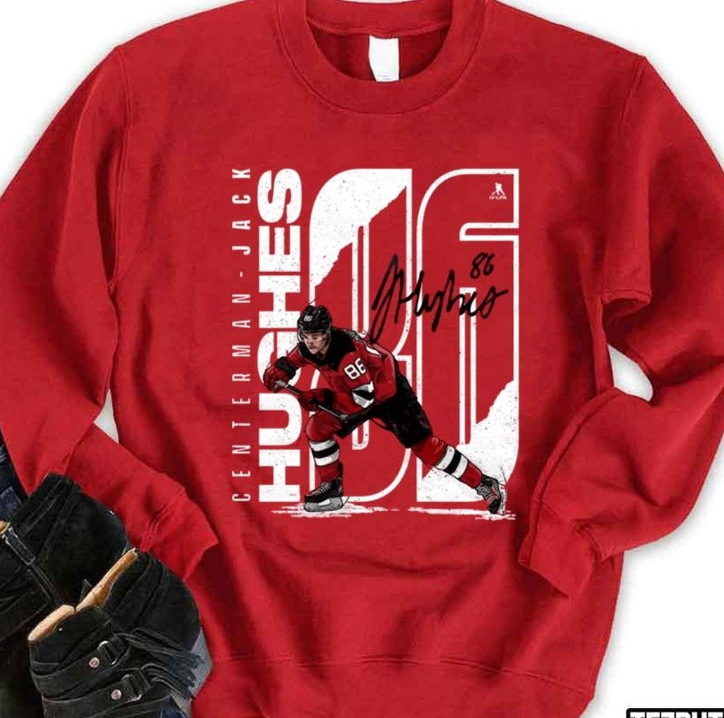 NHL Jack Hughes New Jersey Hockey Unisex Sweatshirt
