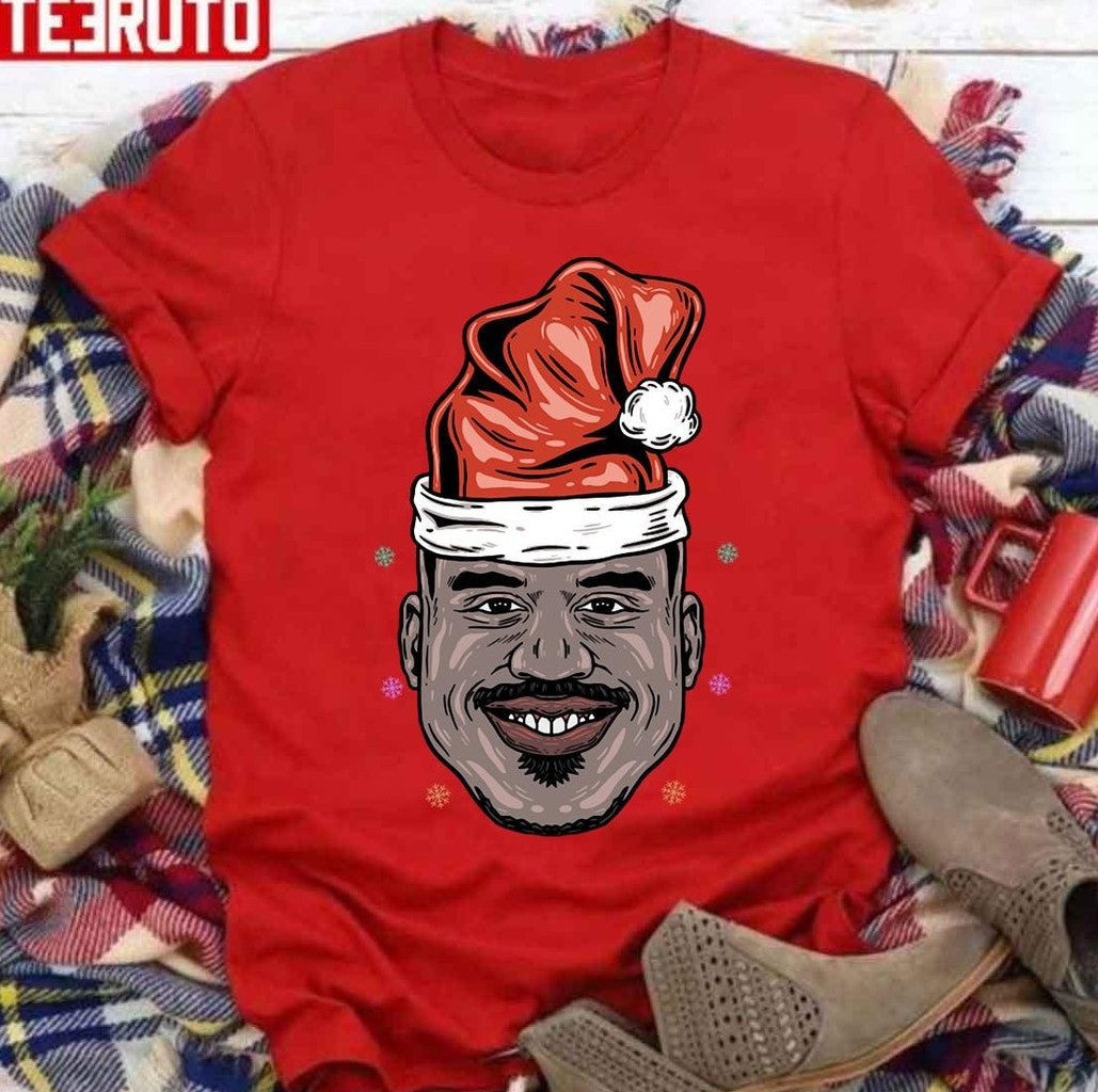 Santa Shaq Basketball Christmas Pattern Unisex T-Shirt