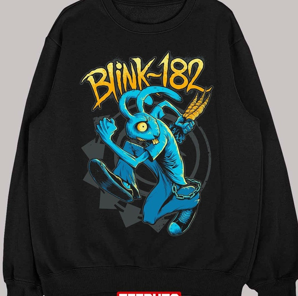 Rabbit Steal Carrot Illustration Blink 182 Band Unisex Sweatshirt