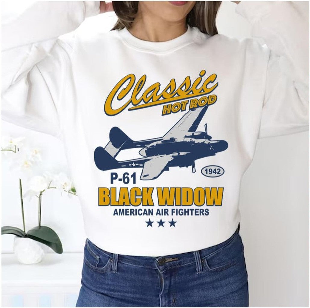 P 61 Black Widow Hot Rod Unisex Sweatshirt