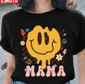 Retro Hippie Mama Smiley Design Unisex T-Shirt
