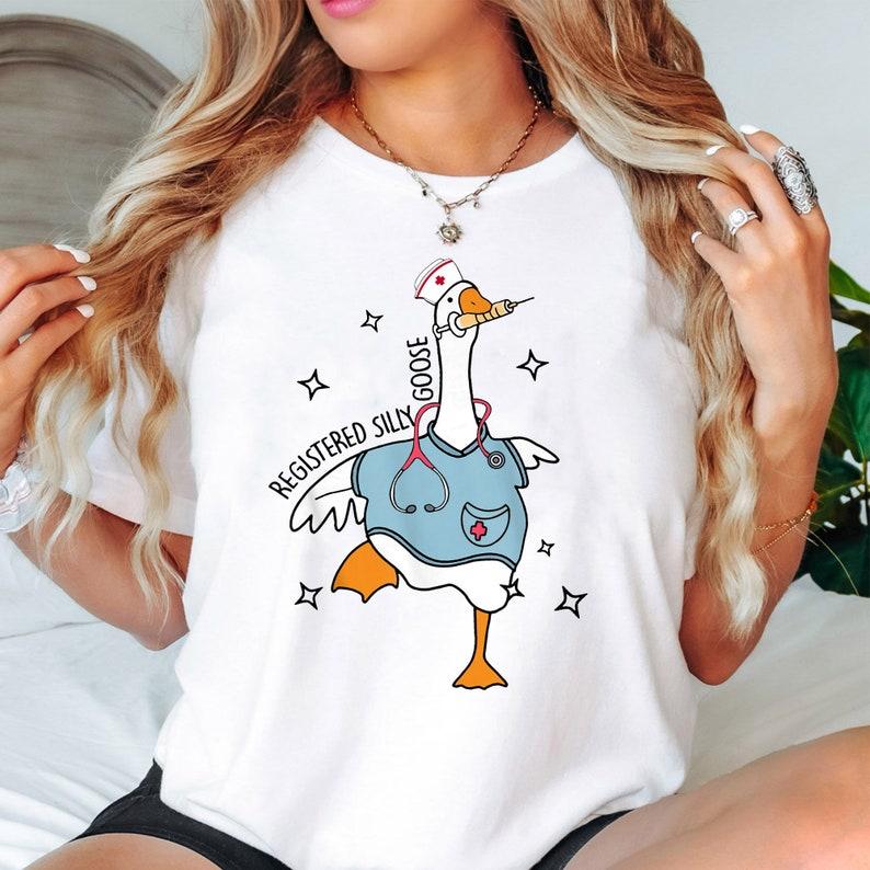 Nurse Silly Goose Sweatshirt, Nursing Student Shirt, Nurse Gift, Nurse Appreciation Shirt, Funny Goose Sweatshirt, Trendy Gift For Him, Trendy Gift Fo
