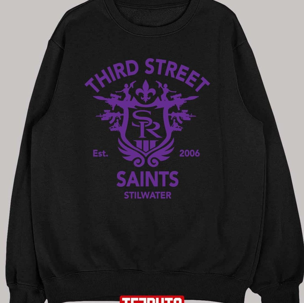 Saints Stilwater Saints Row 3 Tribute Emblem Purple Unisex T-shirt