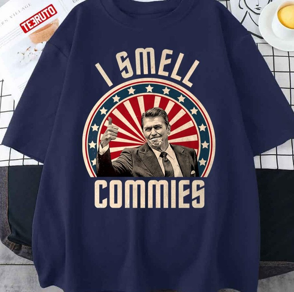 Ronald Reagan I Smell Commies Funny Political Humor Unisex Sweatshirt