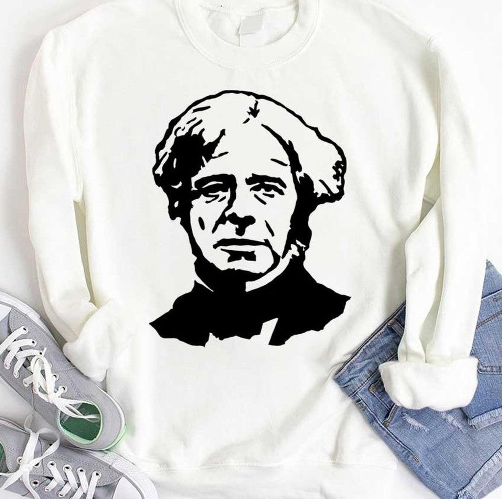 Black And White Portrait Michael Faraday Stencil Unisex Hoodie