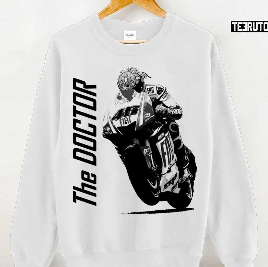 The Doctor Valentino Rossi Black And White Design Unisex Sweatshirt