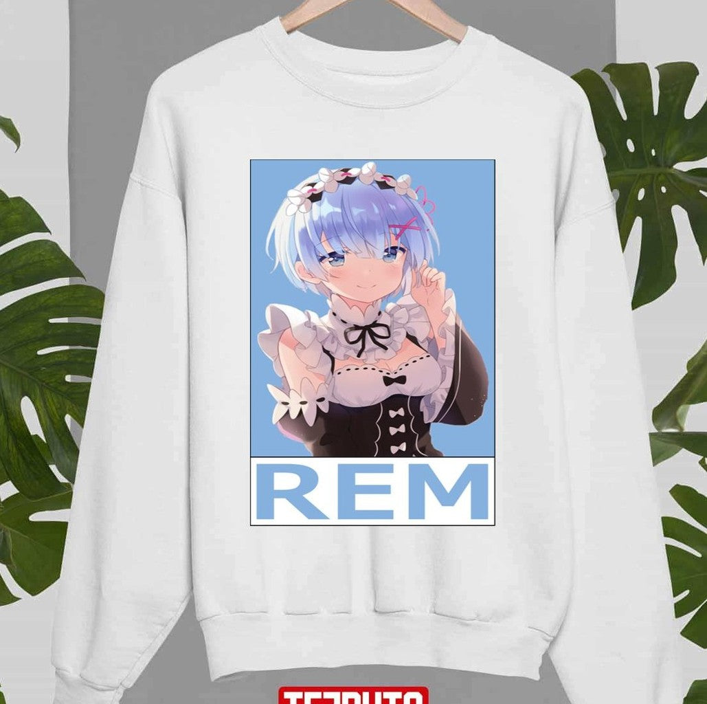 Sky Blue Hair Rem Rezero Unisex Sweatshirt