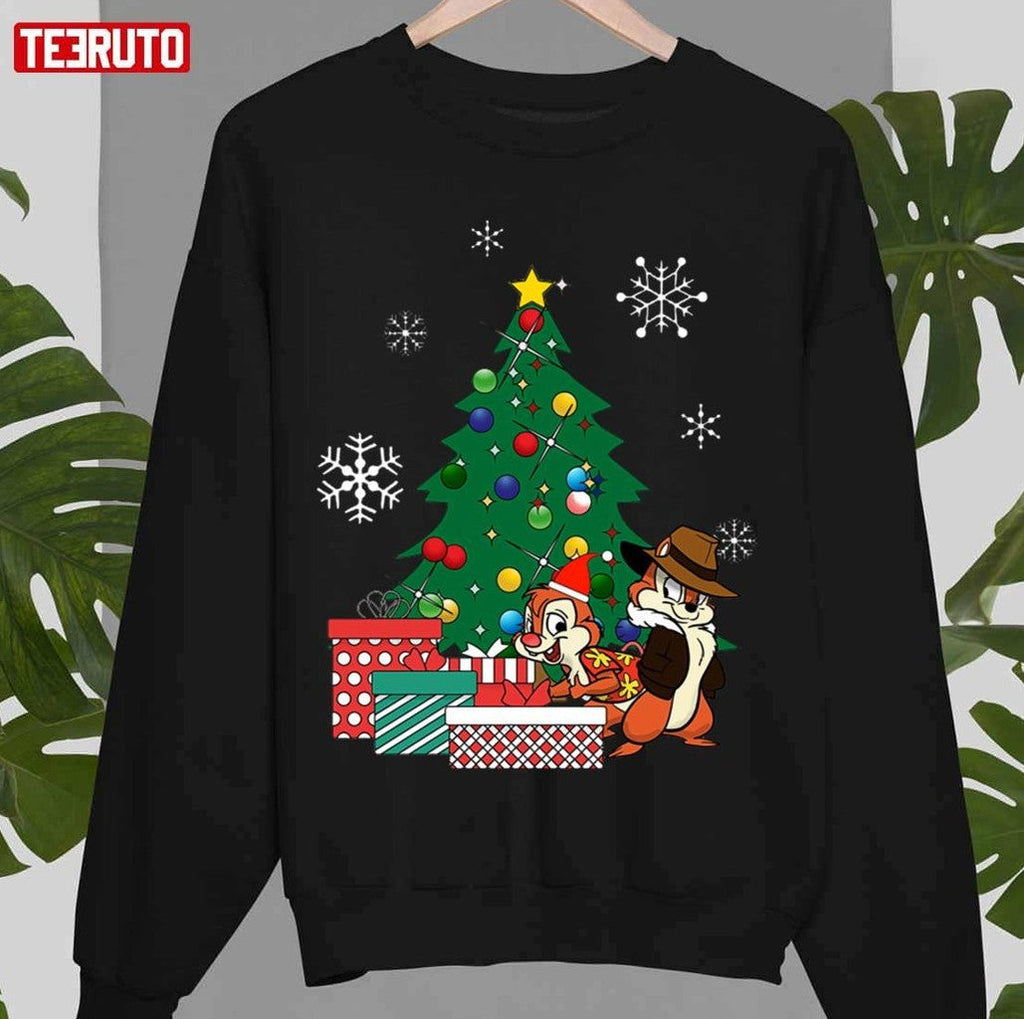 Around Christmas Tree Chip N Dale Unisex Sweatshirt