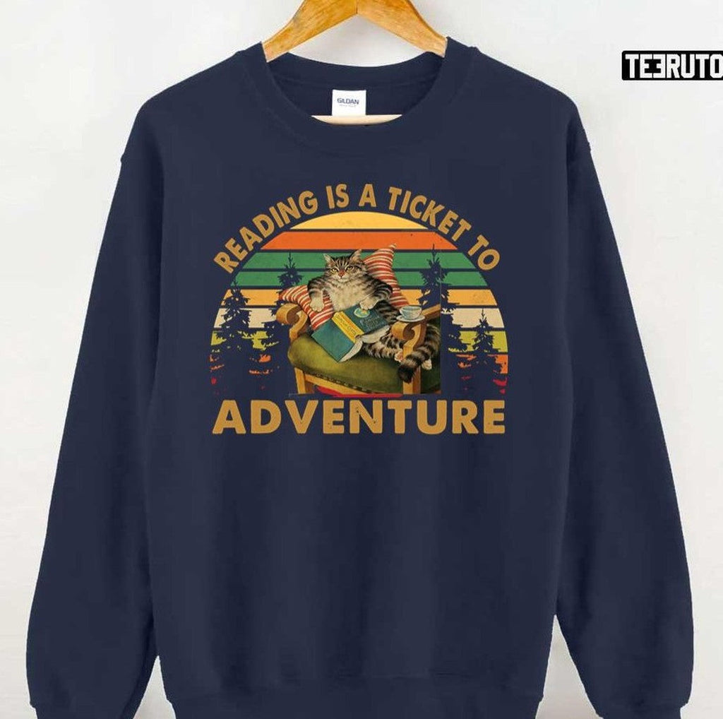 Reading Is A Ticket To Adventure Vintage Unisex T-Shirt
