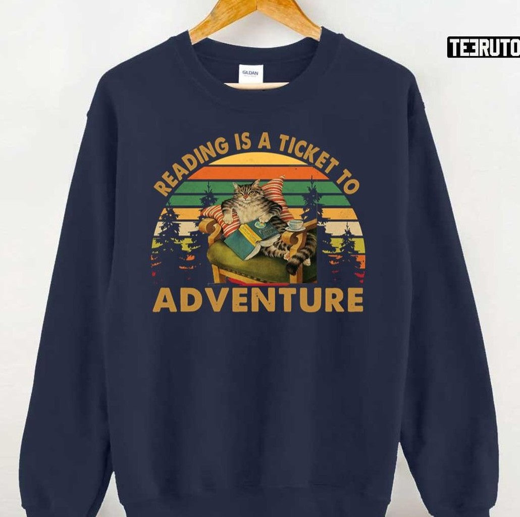 Reading Is A Ticket To Adventure Vintage Unisex T-Shirt