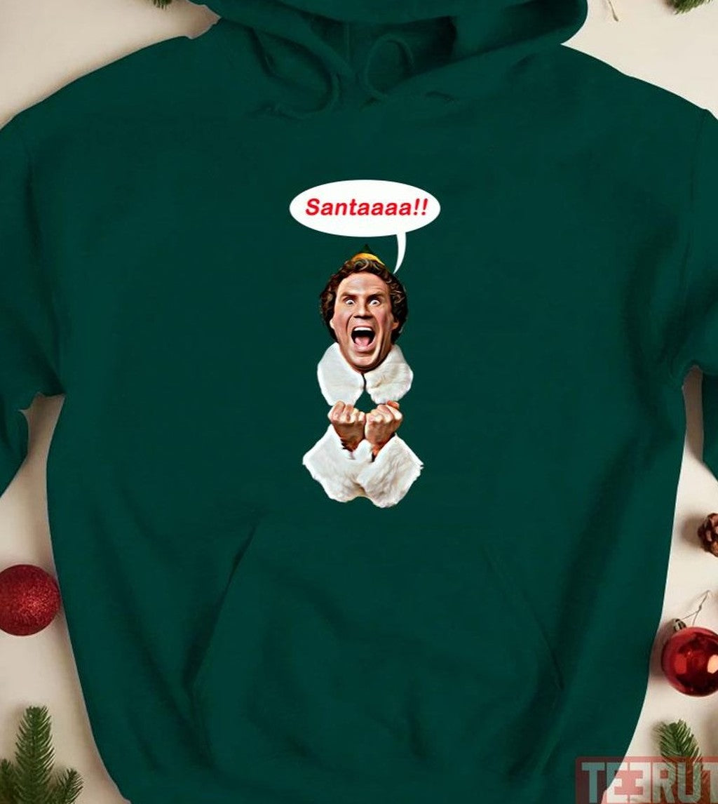 Santaaa Elf Calling Santa Merry Christmas Unisex Sweatshirt