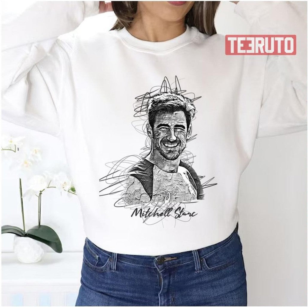 Sketch Art Cricket Mitchell Starc Unisex Sweatshirt