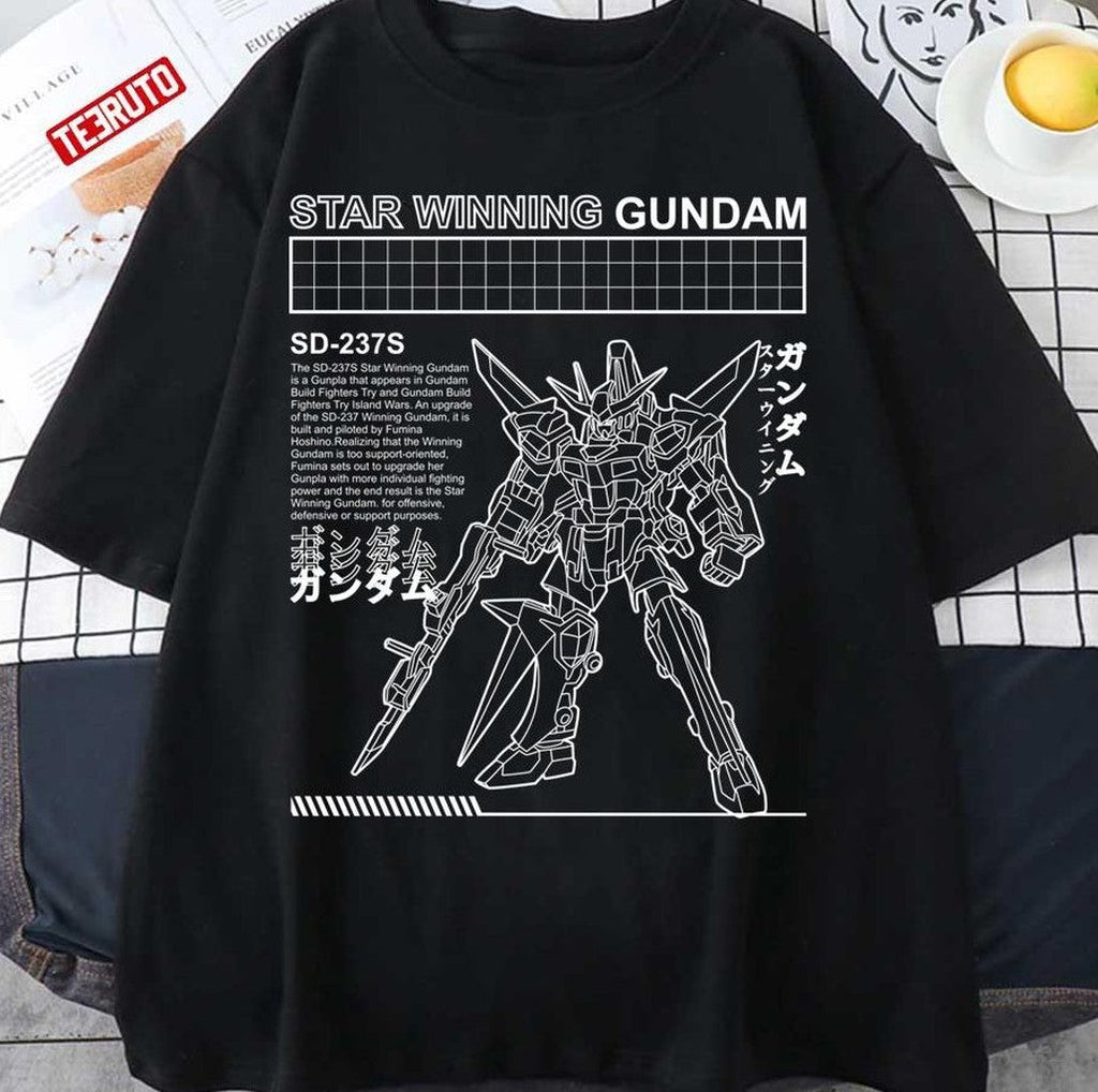 Star Winning Gundam Sd 237s Black White Unisex T-Shirt