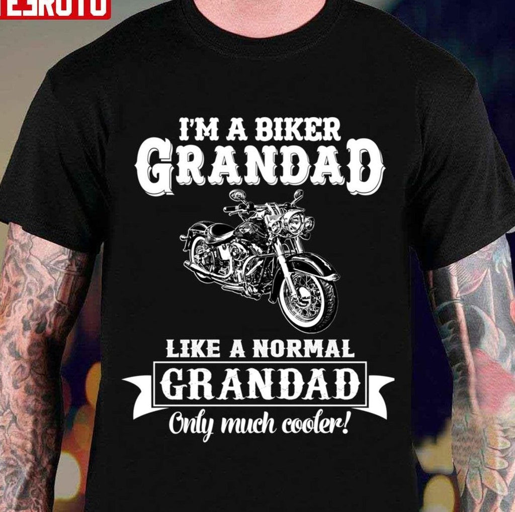 Biker Grandad Like Normal Grandad Only Cooler Art Unisex Hoodie