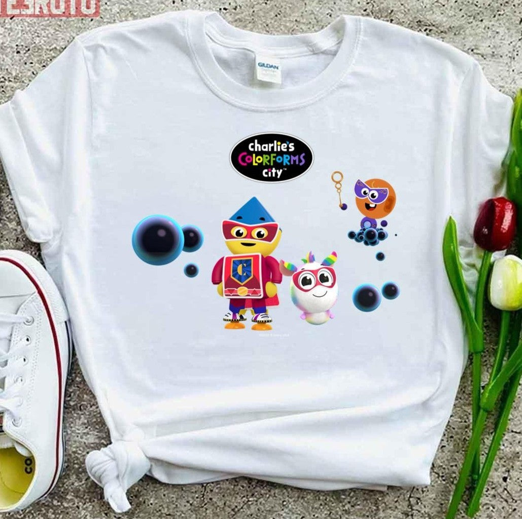 Super Charlie &amp; Bubble Face Charlie's Colorforms City Unisex T-Shirt