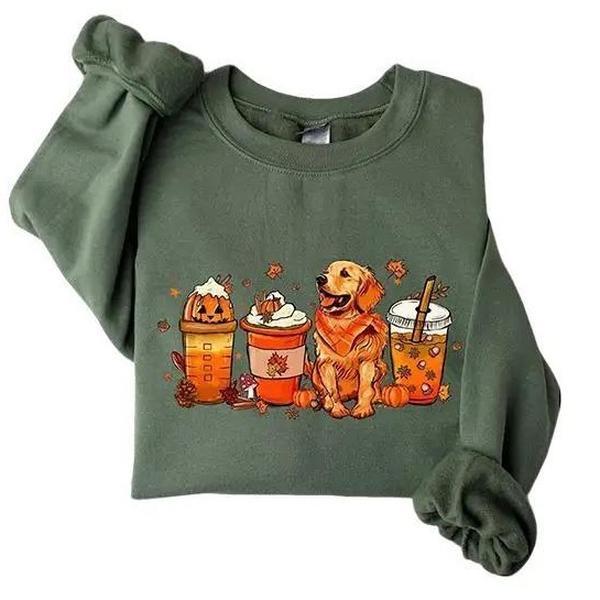 Golden Retriever Fall Sweatshirt, Golden Retriever Halloween Shirt, Golden Retriever Dog T-shirt, Halloween Golden Retriever Hoodie