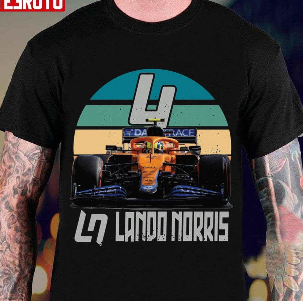 Sunset Design Lando Norris Car Racing F1 Distress Unisex Hoodie