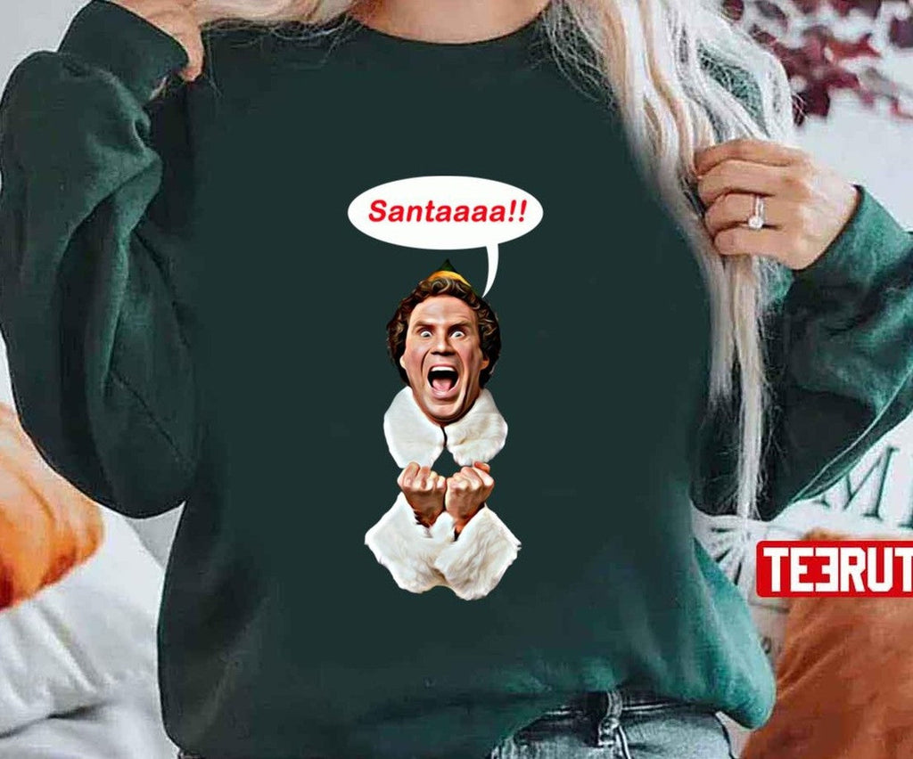 Santaaa Elf Calling Santa Merry Christmas Unisex Sweatshirt