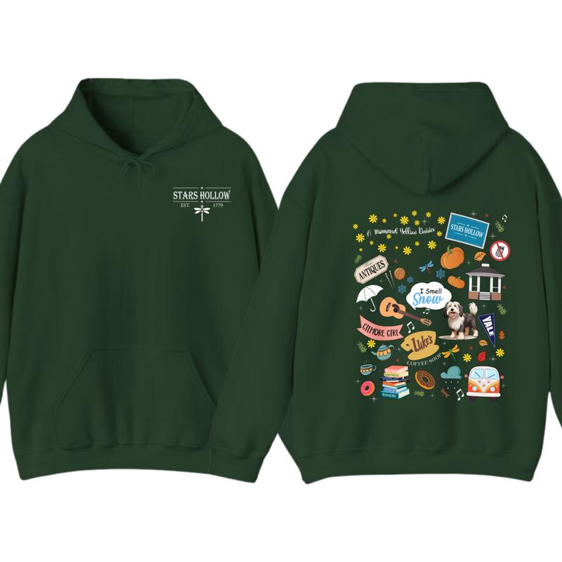 Stars Hollow Hoodie, Lukes Diner, Gilmore Girl tshirt Eras, Fall Comfort Womenswear