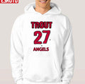 The 27 Angels Mike Trout Red Text Baseball Unisex Hoodie