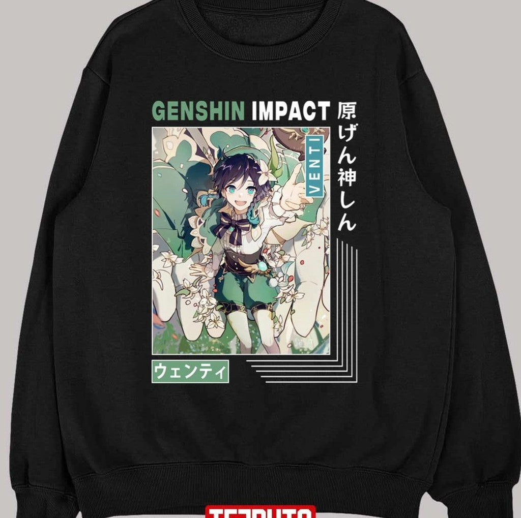 Anemo Character Venti Genshin Impact Vintage Design Unisex T-Shirt