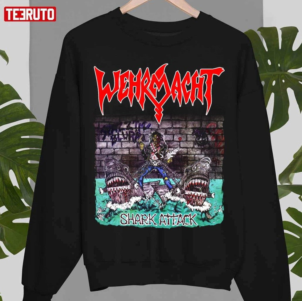Shark Attack Wehrmacht Old School Thrash Metal Unisex T-Shirt