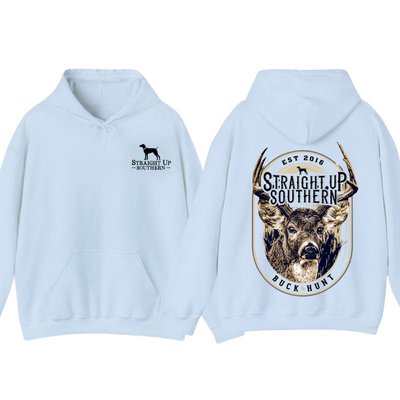 Straight Up Southern Buck Hunt Hoodie, Perfect for Every Outdoor Adventure Classic Cotton Classic Cotton Classic Cotton