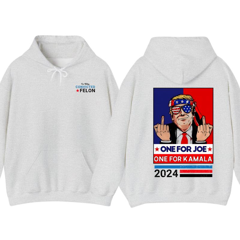 Trummmp Middle Fingers One For JOE One For Kamala 2024 2 Sided Hoodie, T-Shirt, Gift For Men And Woman, Trendy Shirt