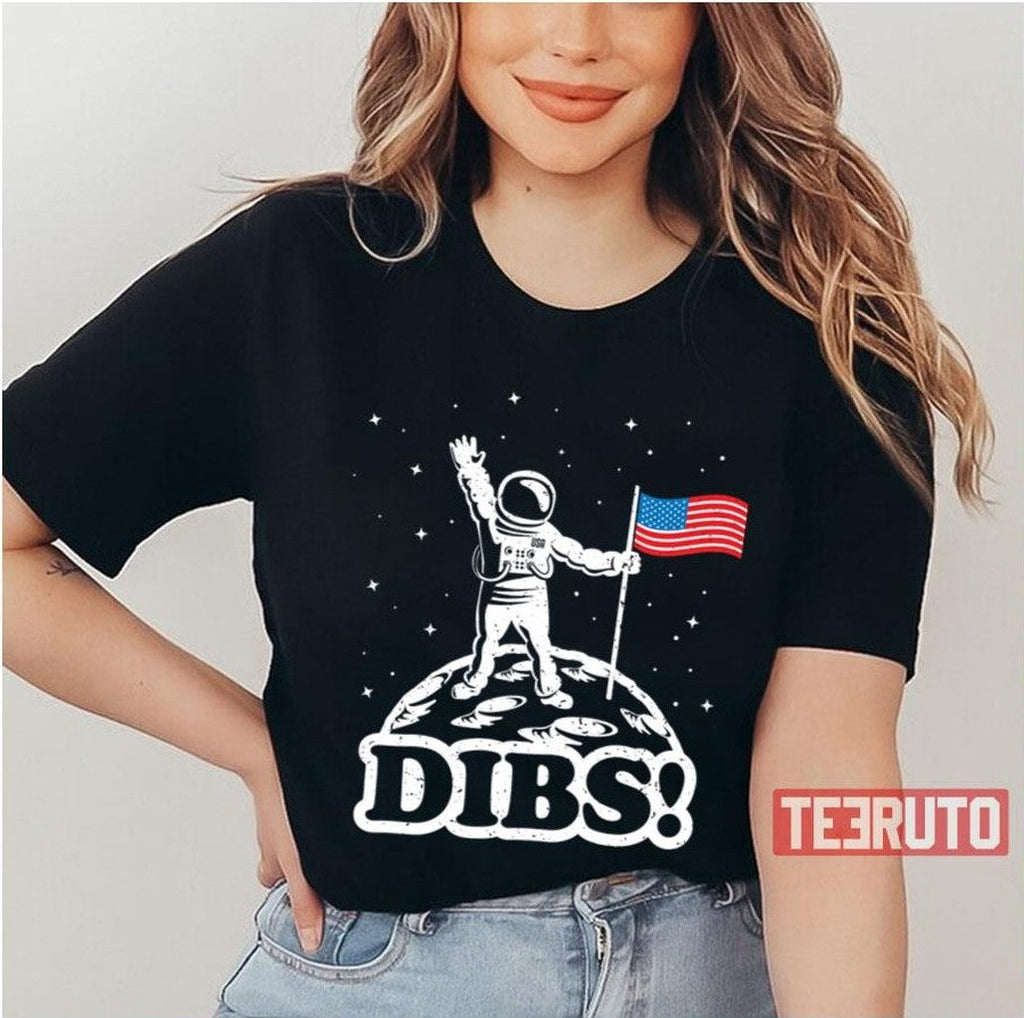 Astronaut Dibs On Moon America Unisex T-Shirt