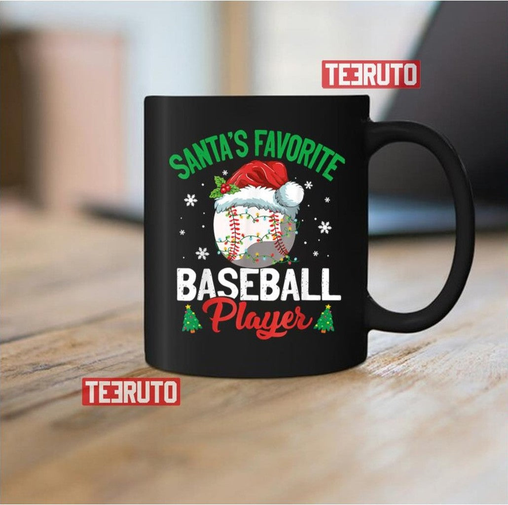Santa's Favorite Baseball Player Christmas Pajama Unisex Sweatshirt