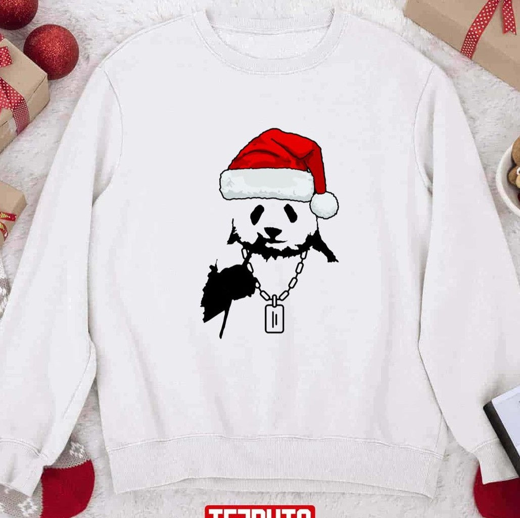 Panda Santa Funny Christmas 2023 Unisex Sweatshirt