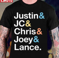 Nsync Names &amp; Ampersand Style Fitted Scoop Unisex T-Shirt