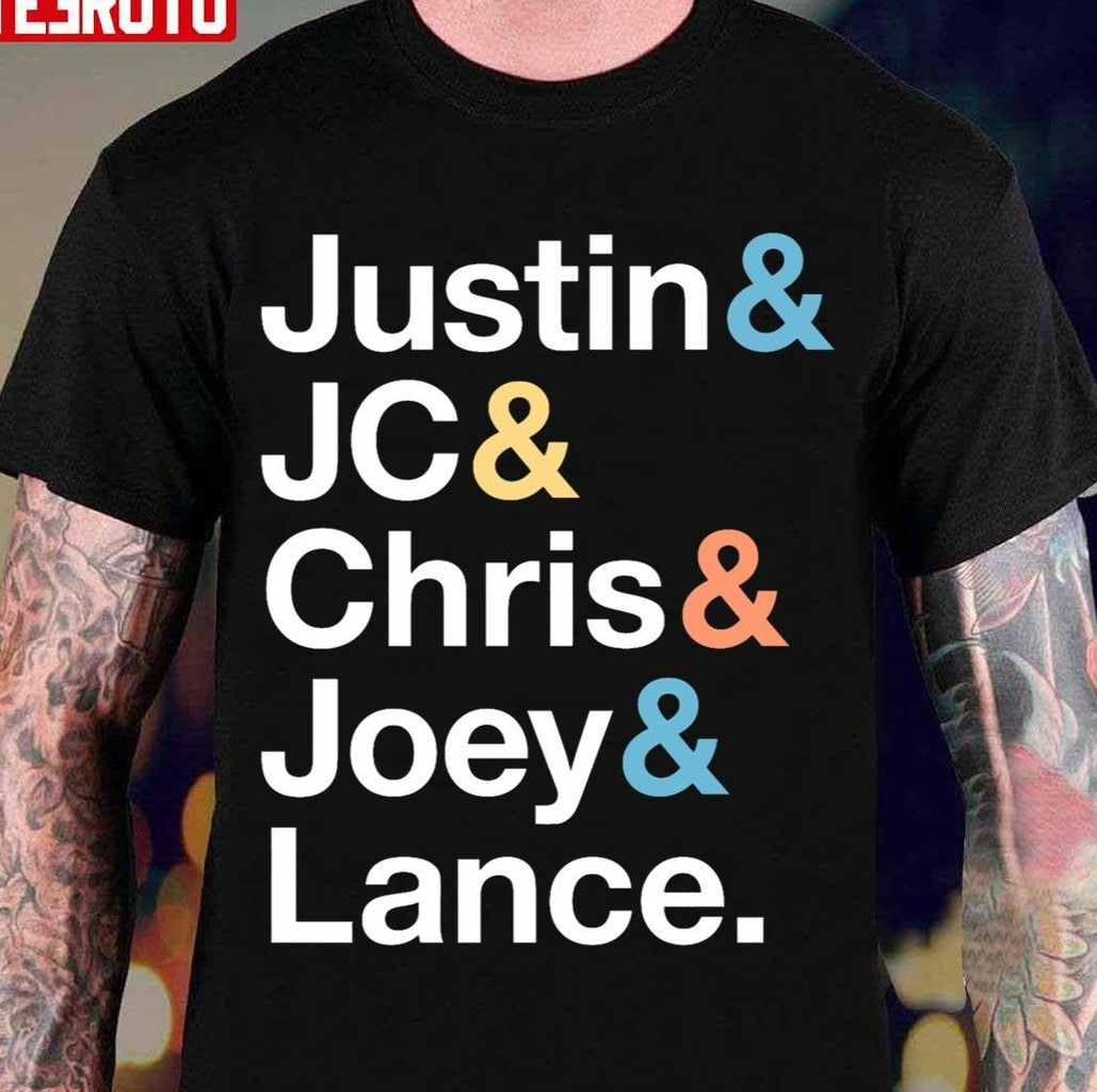 Nsync Names &amp; Ampersand Style Fitted Scoop Unisex T-Shirt