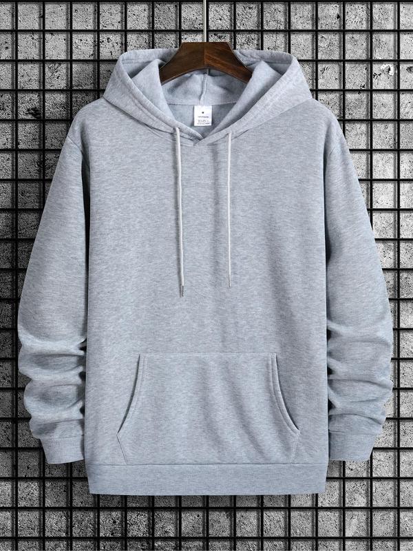 Letter Print Men's Essentials Hoodie with Drawstring Pockets, Casual Long Sleeve Sweatshirt, Drippy Outfit, Boyfriend Gift Graphic HoodiesÂ 