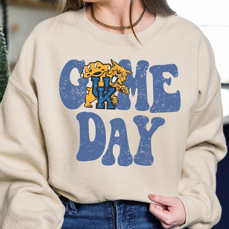 Kentucky Wildcats Vintage College Game Day Football NCAA Sweatshirt, Vintage Sweatshirt NCAA, Classic Sport Sweatshirt, Gifts For Football Fan Sport