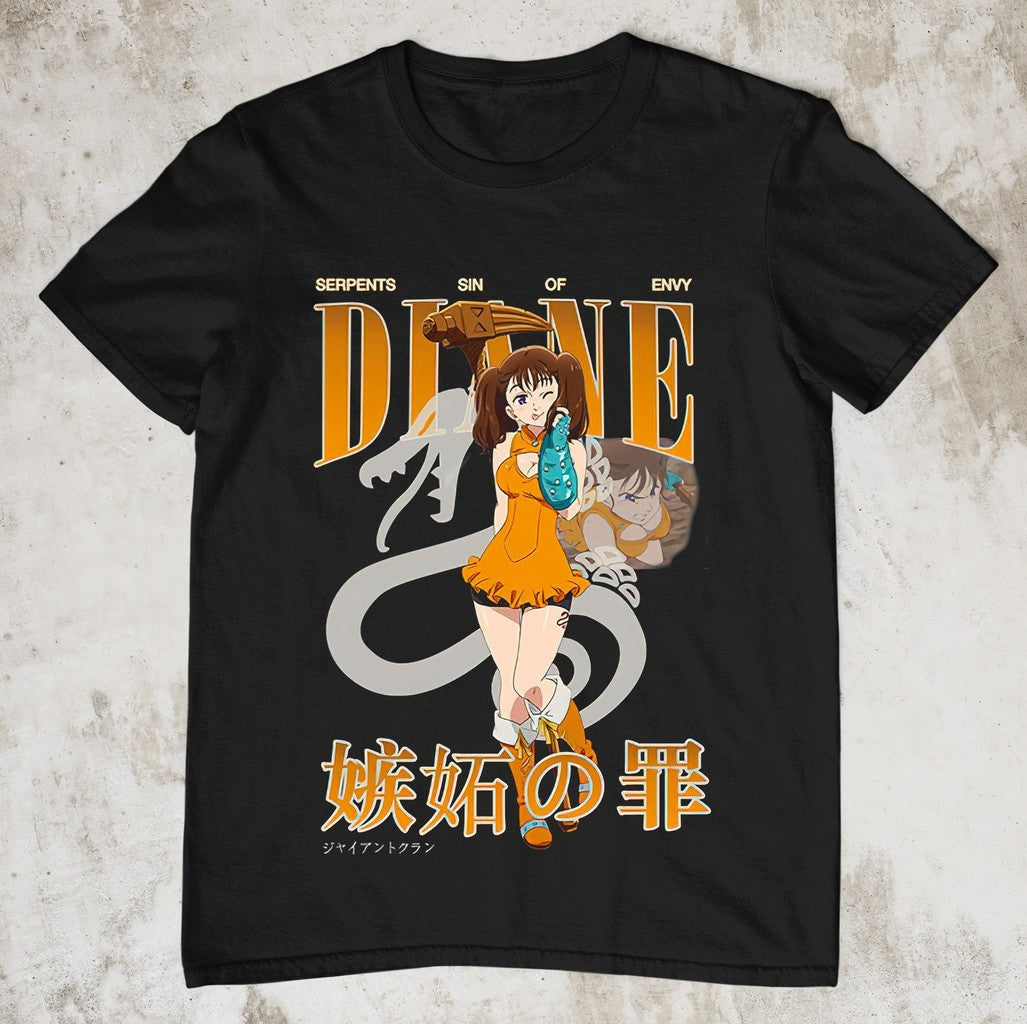 Serpent's Sin Of Envy Diane Homage Anime The Seven Deadly Sins Nanatsu No Taizai Anime Bootleg Anime Vintage 90s Unisex T-Shirt