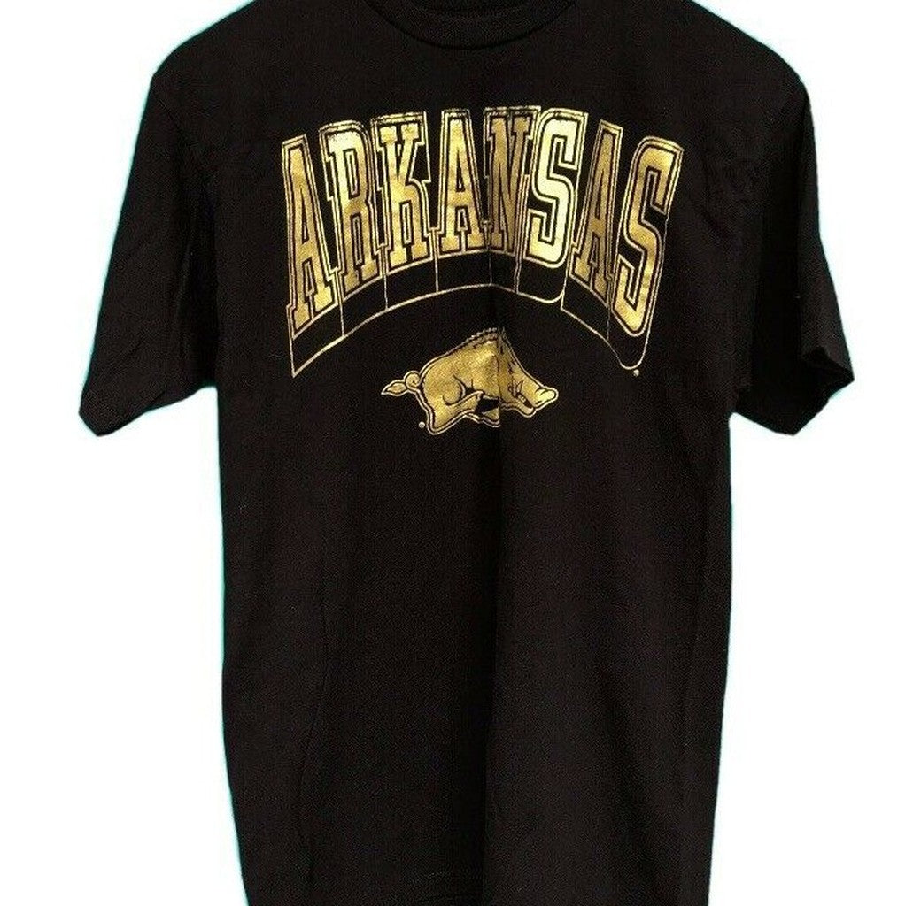 Arkansas Razorbacks Black With Gold Foil Graphic Unisex T-Shirt