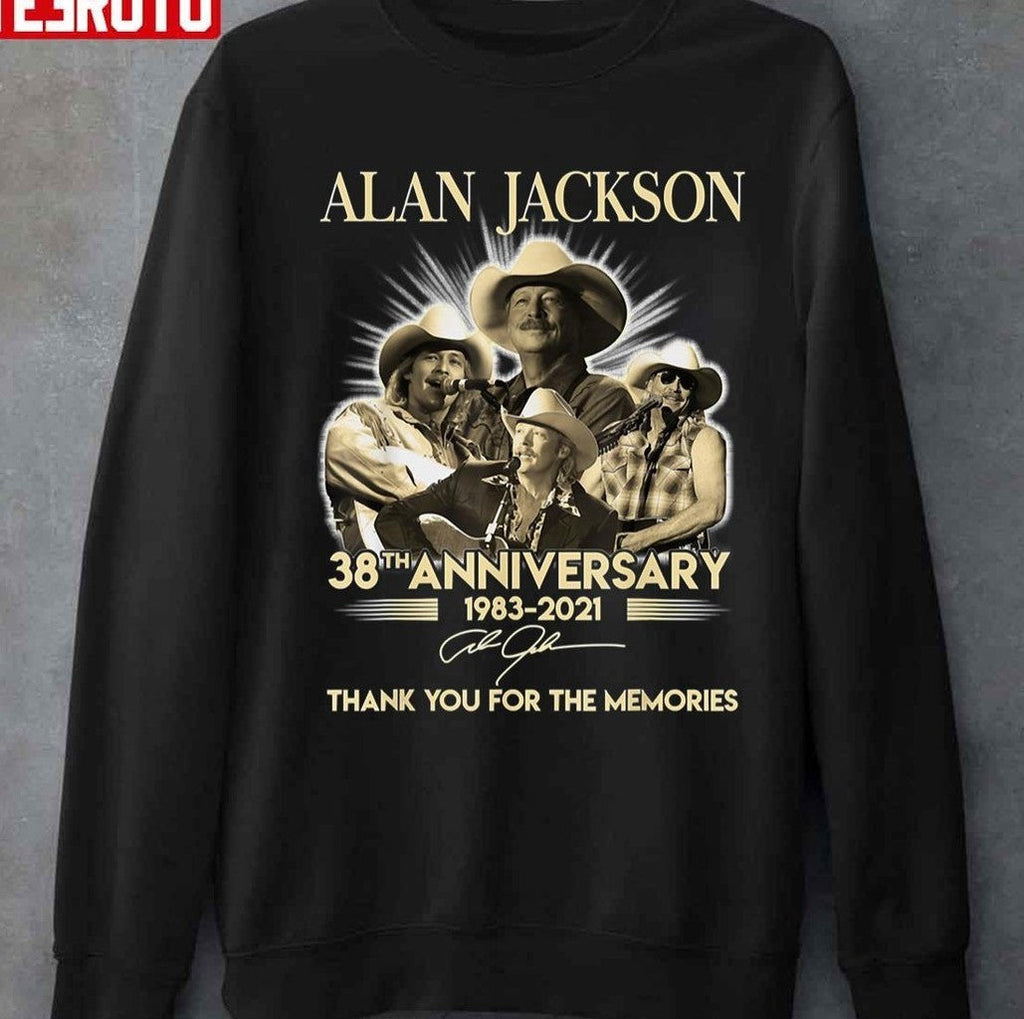 38th Anniversary Alan Jackson Thank You For The Memories For Fans Unisex T-shirt