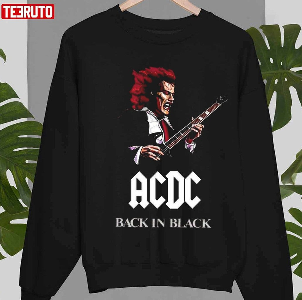Angus Young Playing Guitar Acdc Unisex Sweatshirt